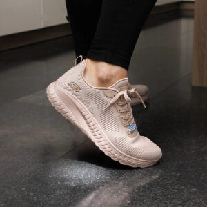 SKECHERS BOBS SQUAD CHAOS Low Top Lace Up Sneakers 117209-NUDE